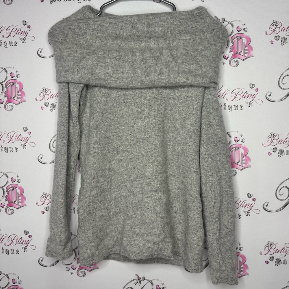 Sundance Sweater Off Shoulder Cashmere Grey Light Soft Cozy Versatile Wear